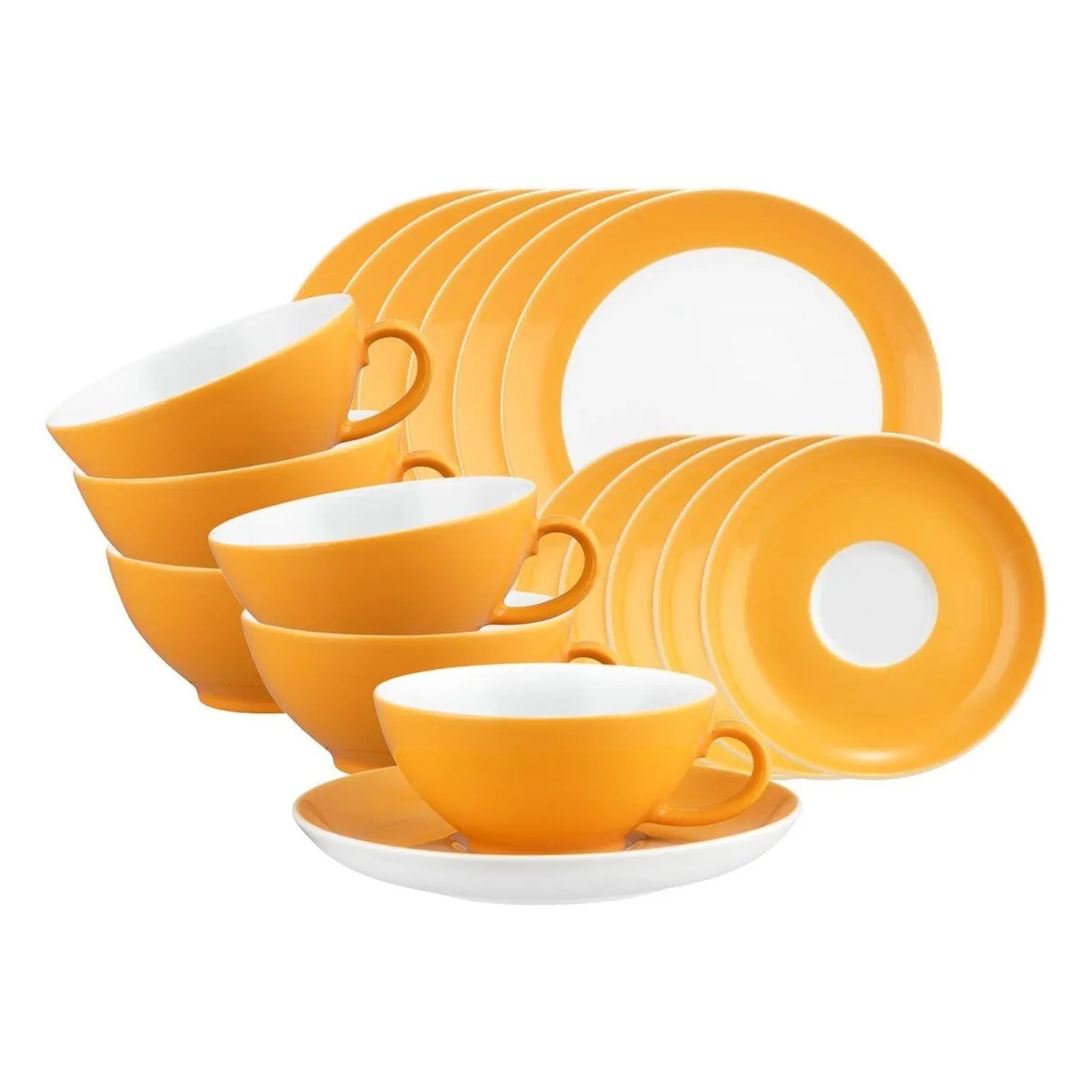 Seltmann Weiden Liberty Pure Colors Teeservice 18-teilig Mango Orange