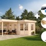 Alpholz Gartenhaus Set Pepe, 5-Eck, imprägniert in Pinie, mit Dacheindeckung und Fußboden.