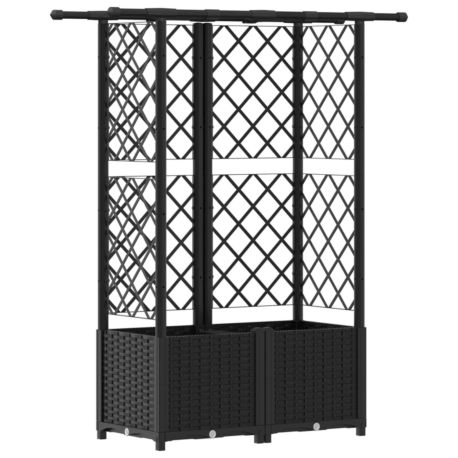 vidaXL Hochbeet mit Rankgitter und Dach Schwarz 124,5 x 40 x 138 cm PP 42032542