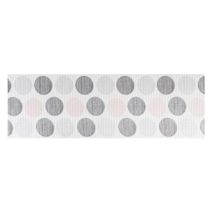 Wenko Badematte Pastell Dots, 65x200 cm, mehrfarbig. Badteppich mit grau, rosa und weißen Punkten.