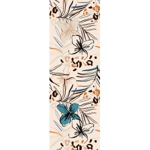 Sanders & Sanders Fototapete mit Blumenmuster in Beige, Blau und Orange (2.7x0.9m).