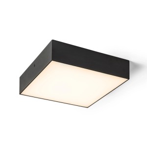 Rendl Larisa SQ 22 LED-Deckenleuchte, schwarz, quadratisch, mit leuchtendem Diffusor.
