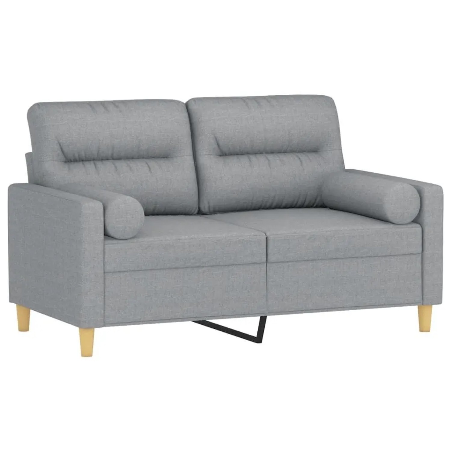 vidaXL 2-Sitzer-Sofa mit Zierkissen Hellgrau 120 cm Stoff 3200813 günstig online kaufen