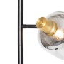 QAZQA Stehlampe Schwarz mit Gold mit Rauchglas 2 Lichter Zuzanna_3