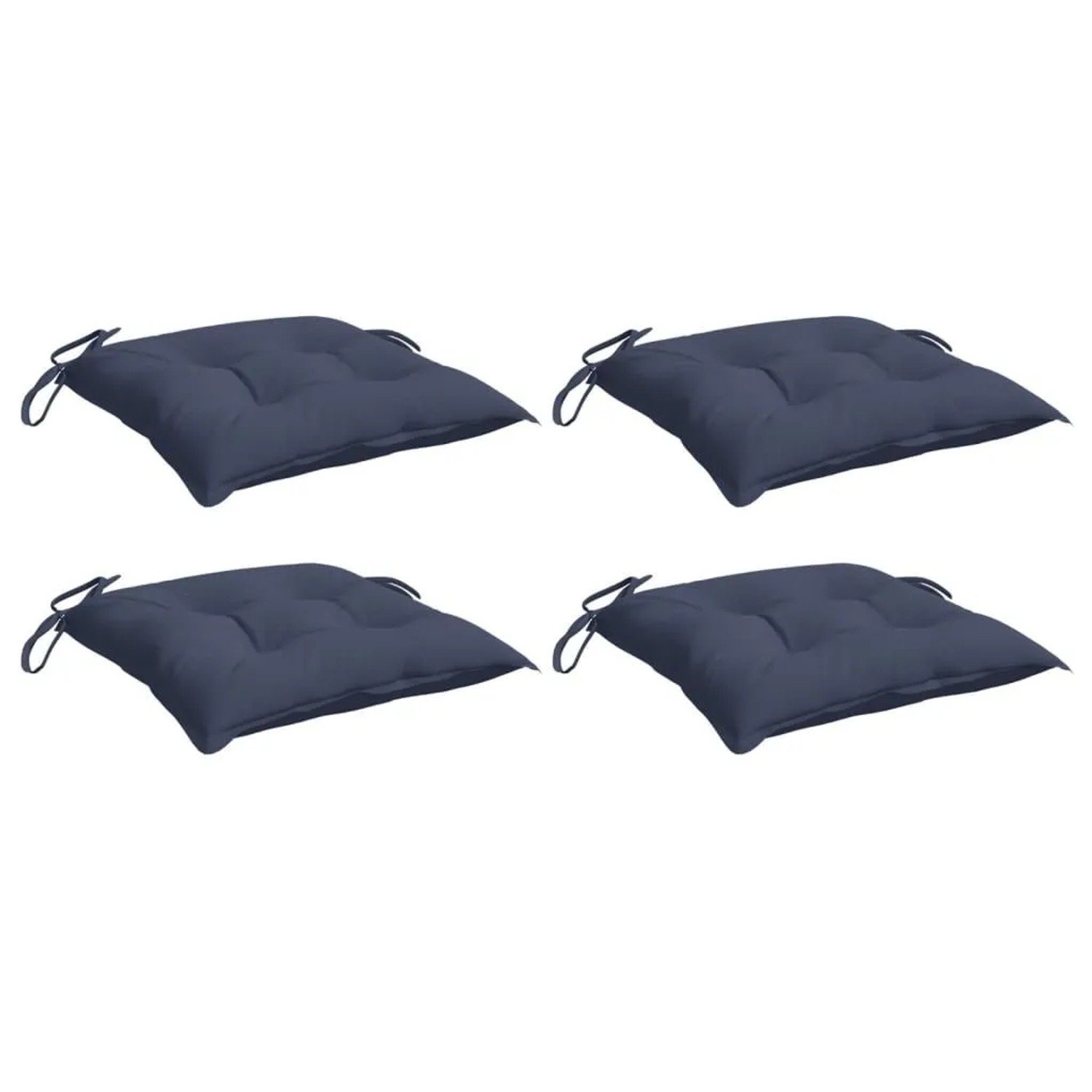 vidaXL Stuhlkissen 4 Stk Marineblau 40x40x7 cm Oxford-Gewebe 378856