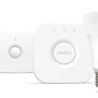 Philips Hue Secure Starter-Set mit Kontaktsensoren, Bewegungssensor, 2 Lampen und Bridge.