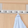 Wenko Türgarderobe Celano mit 6 Haken aus rostfreiem Edelstahl an einer Tür.