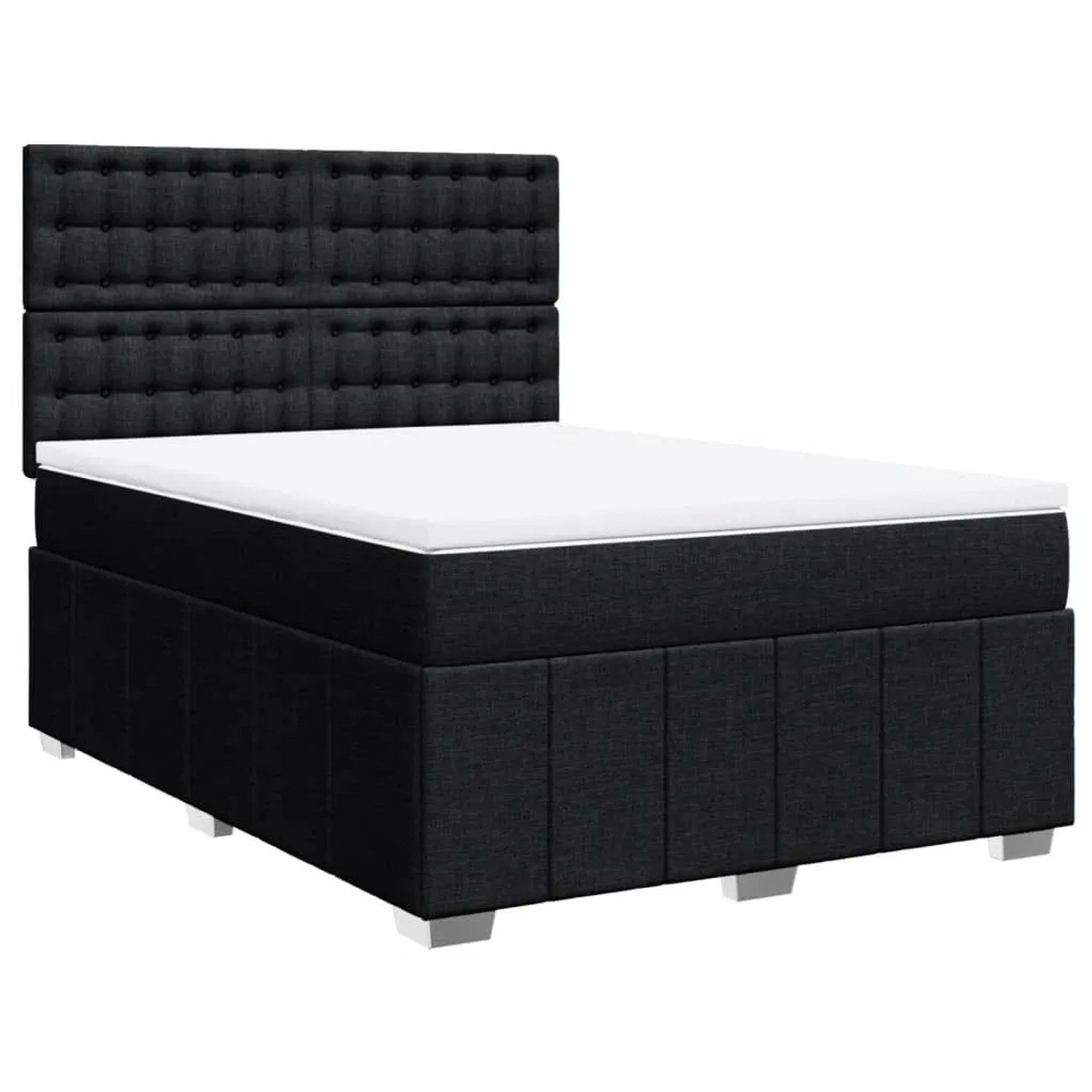 vidaXL Boxspringbett mit Matratze Schwarz 160x200 cm Stoff 3291735 günstig online kaufen