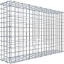 Leere Gabiona C-Ring-Gabione 60x100x20cm mit 5x5cm Maschenweite, zur Befüllung mit Steinen.