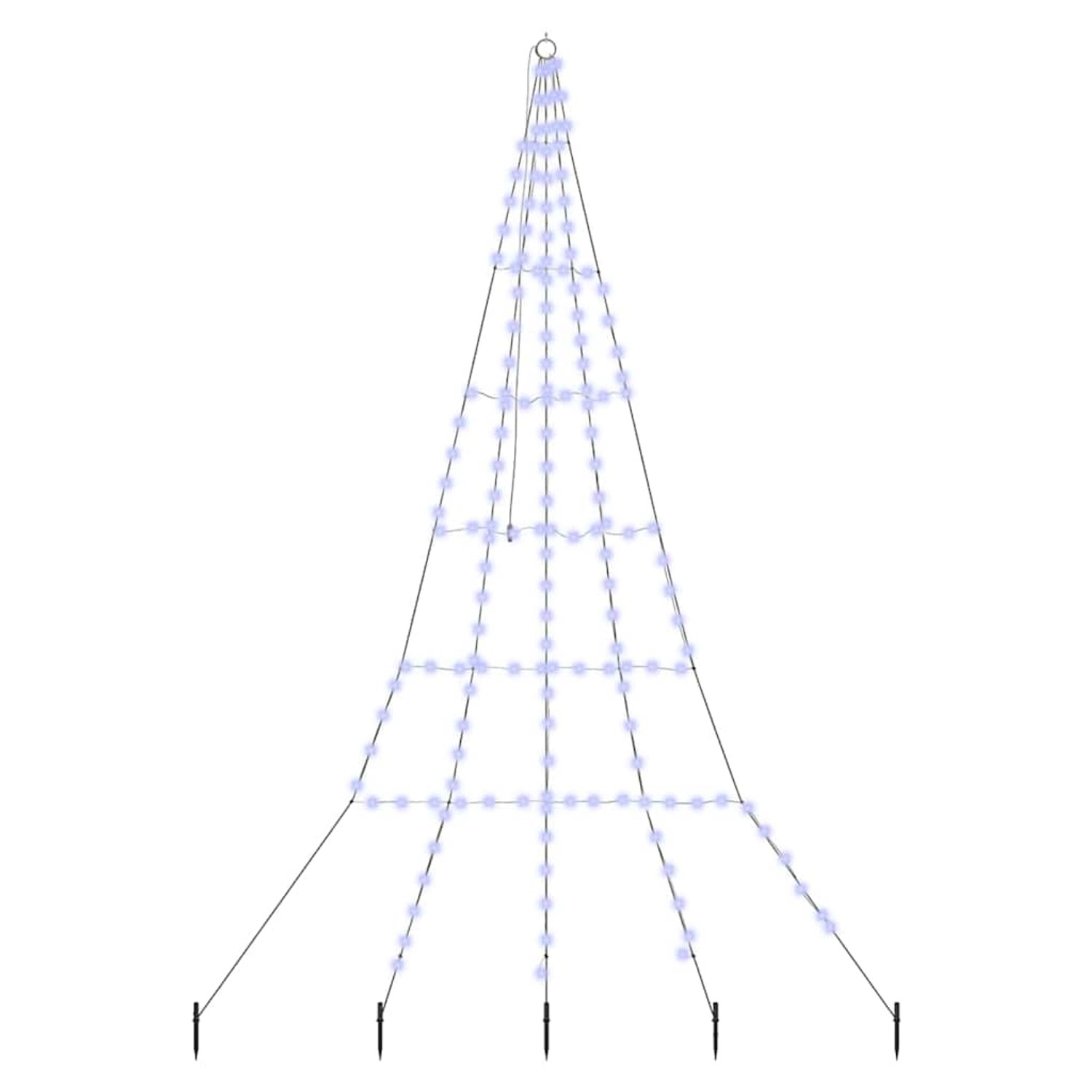 vidaXL LED Weihnachtsbaum mit Erdspießen Blau 300 cm Metall 42018744