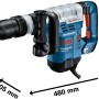 Bosch Professional GSH 5 CE Schlaghammer im Handwerkerkoffer, blau/silber, mit Zusatzhandgriff.
