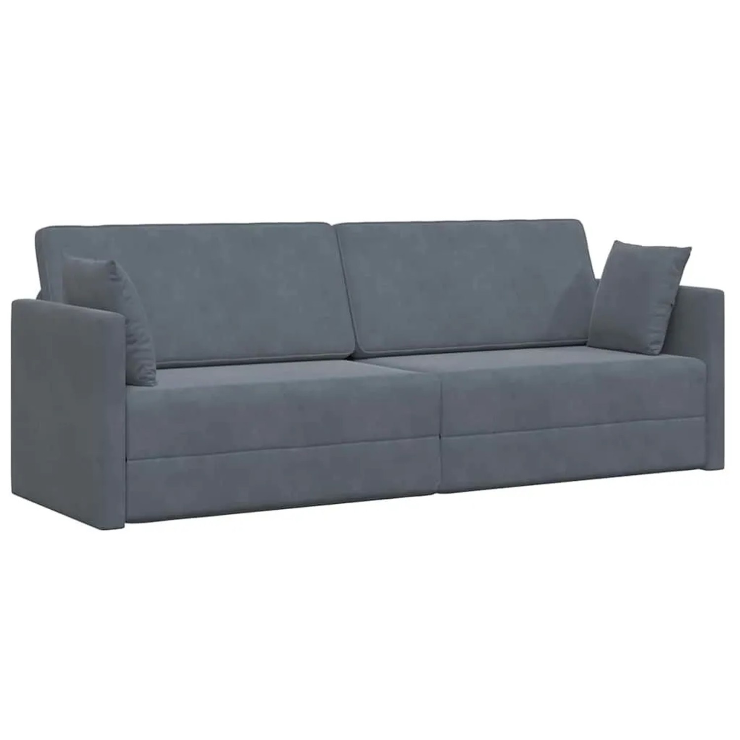 vidaXL Boden-Sofa-Bett 200cm Dunkelgrau Samt 4106727