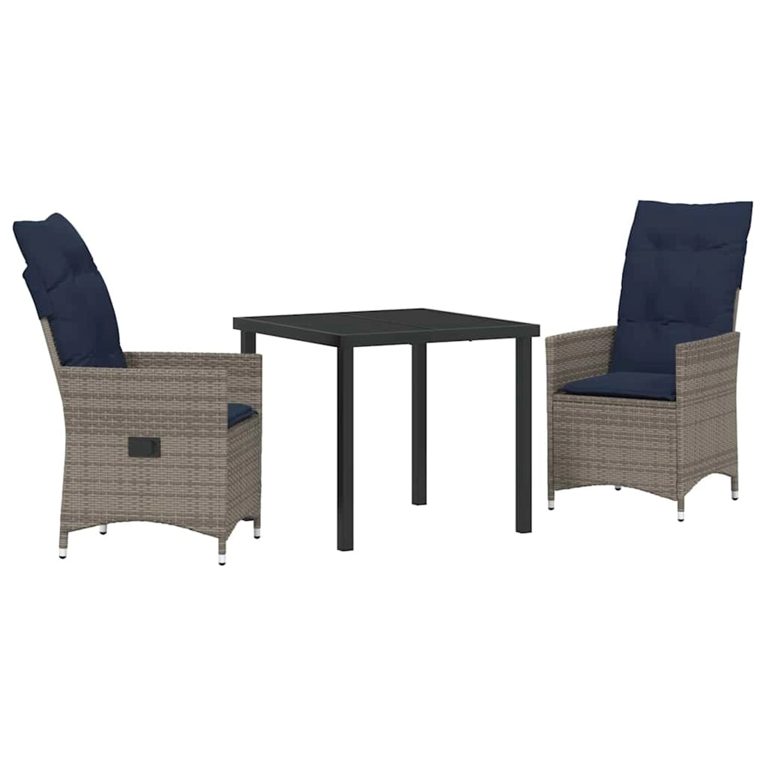 vidaXL Garten Essgruppe 3-Tlg Grau Poly Rattan 3379590 günstig online kaufen