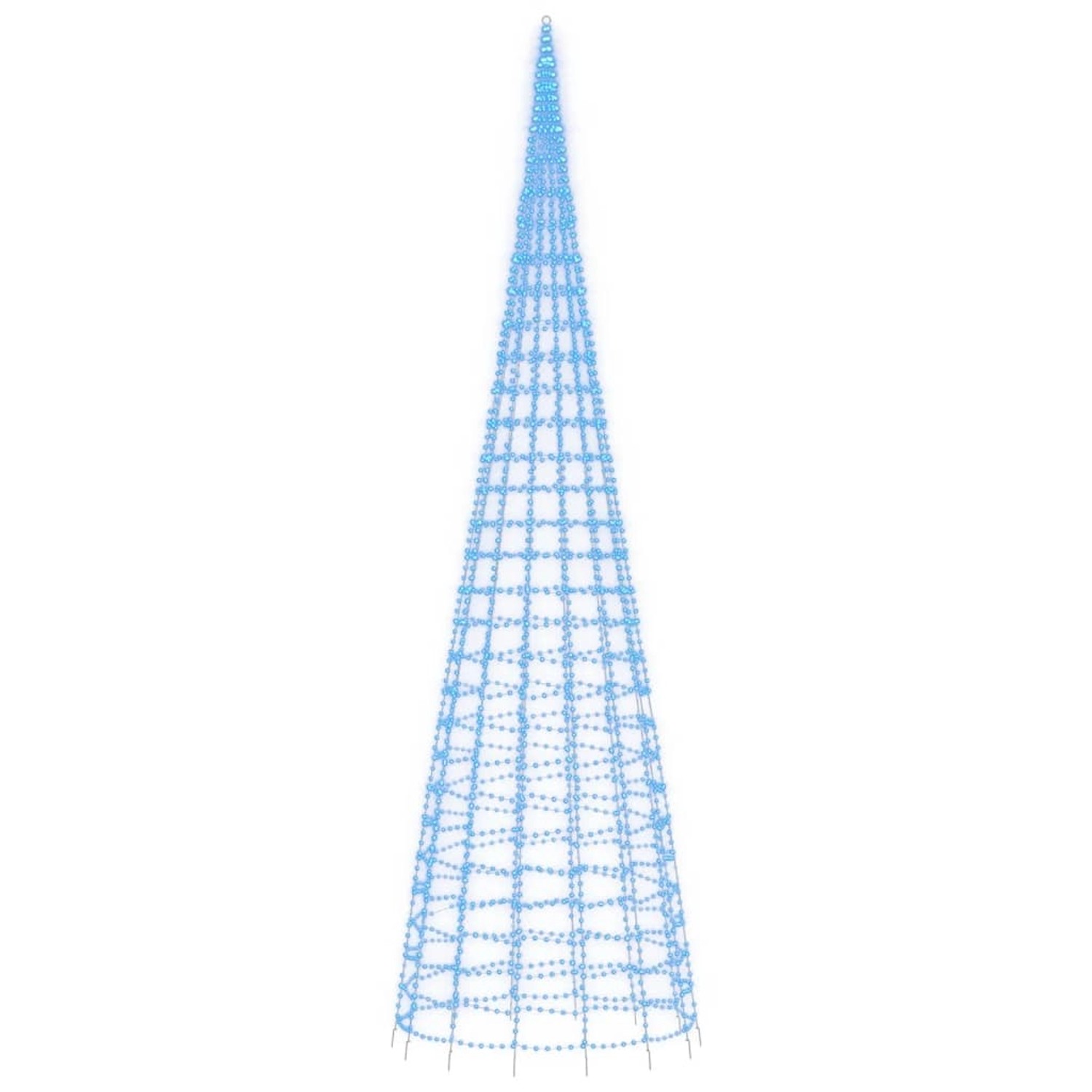 vidaXL LED-Weihnachtsbaum für Fahnenmast 3000 LEDs Blau 800 cm 358123