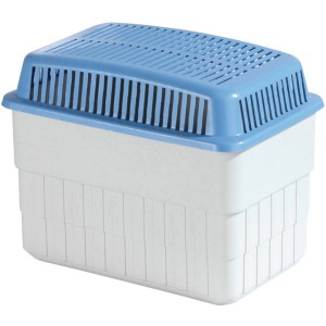 Wenko Raumentfeuchter Set, grau-blauer Feuchtigkeitskiller mit 2 kg Granulat.