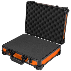 HMF 15502-18 Transportkoffer Rasterschaumstoff Universalkoffer 39 x 29 x 12 cm Orange