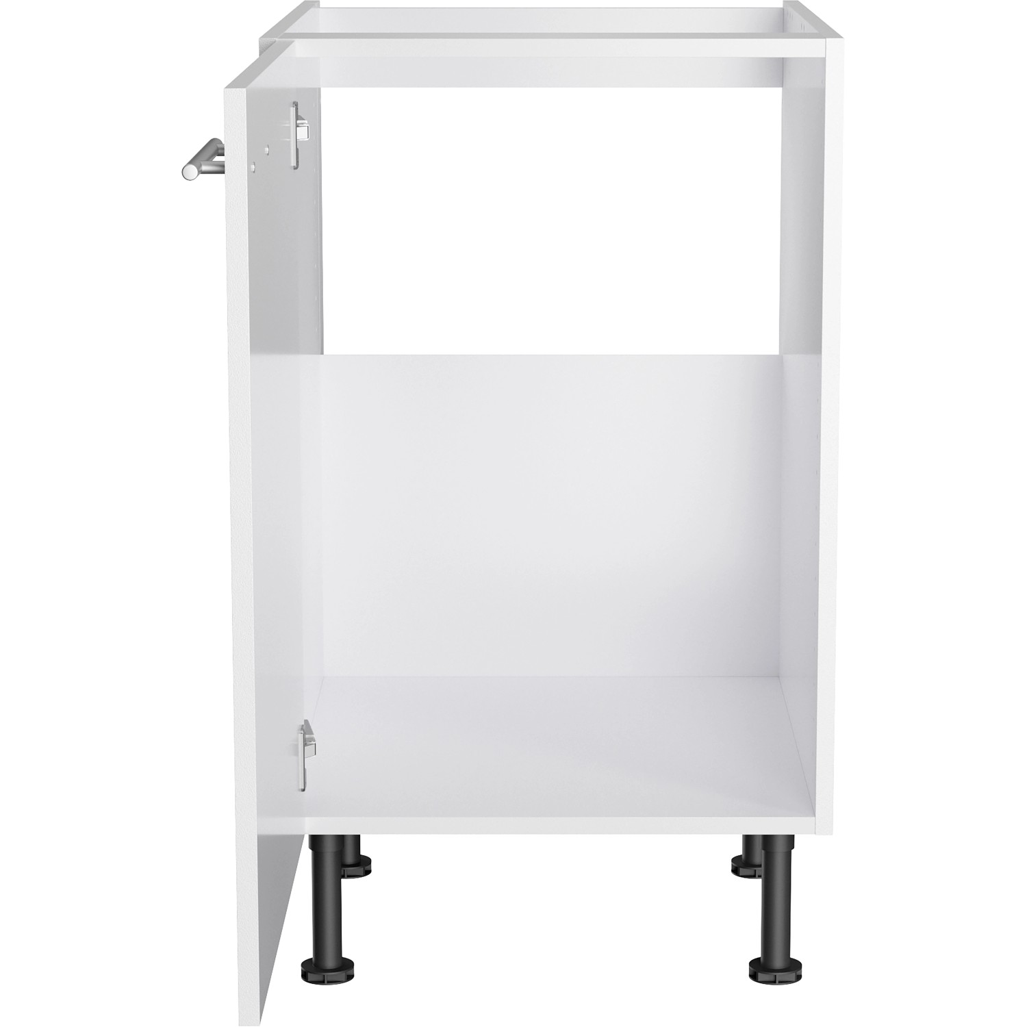 Optifit Spülenunterschrank Bengt932, 50 cm, weiß, mit Tür und Edelstahlgriff.