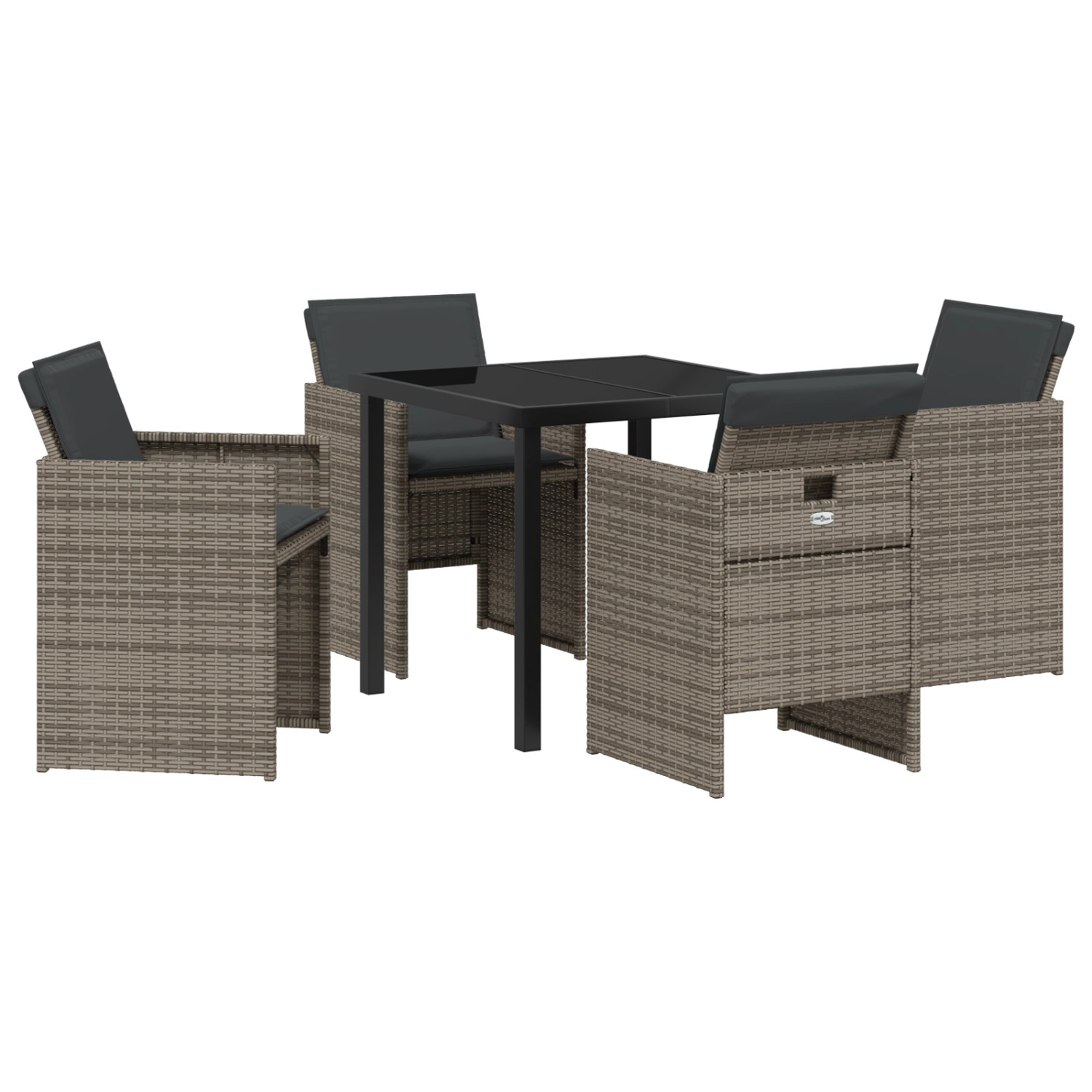 vidaXL Garten Essgruppe 5-Tlg Grau Poly Rattan 3380597 günstig online kaufen