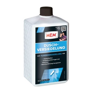 MEM Dusch-Bad-Dicht 1l Flasche. Bauabdichtung für Bad und Dusche, transparent nach Aushärtung.