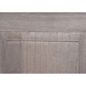 Detailaufnahme: Wandgarderobe H33 2er-Set Grau-Braun Shabby aus Paulowniaholz.