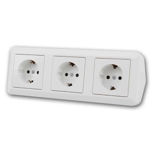 McPower CUP Aufbau Steckdosenblock Weiß 3-Fach 250V16A