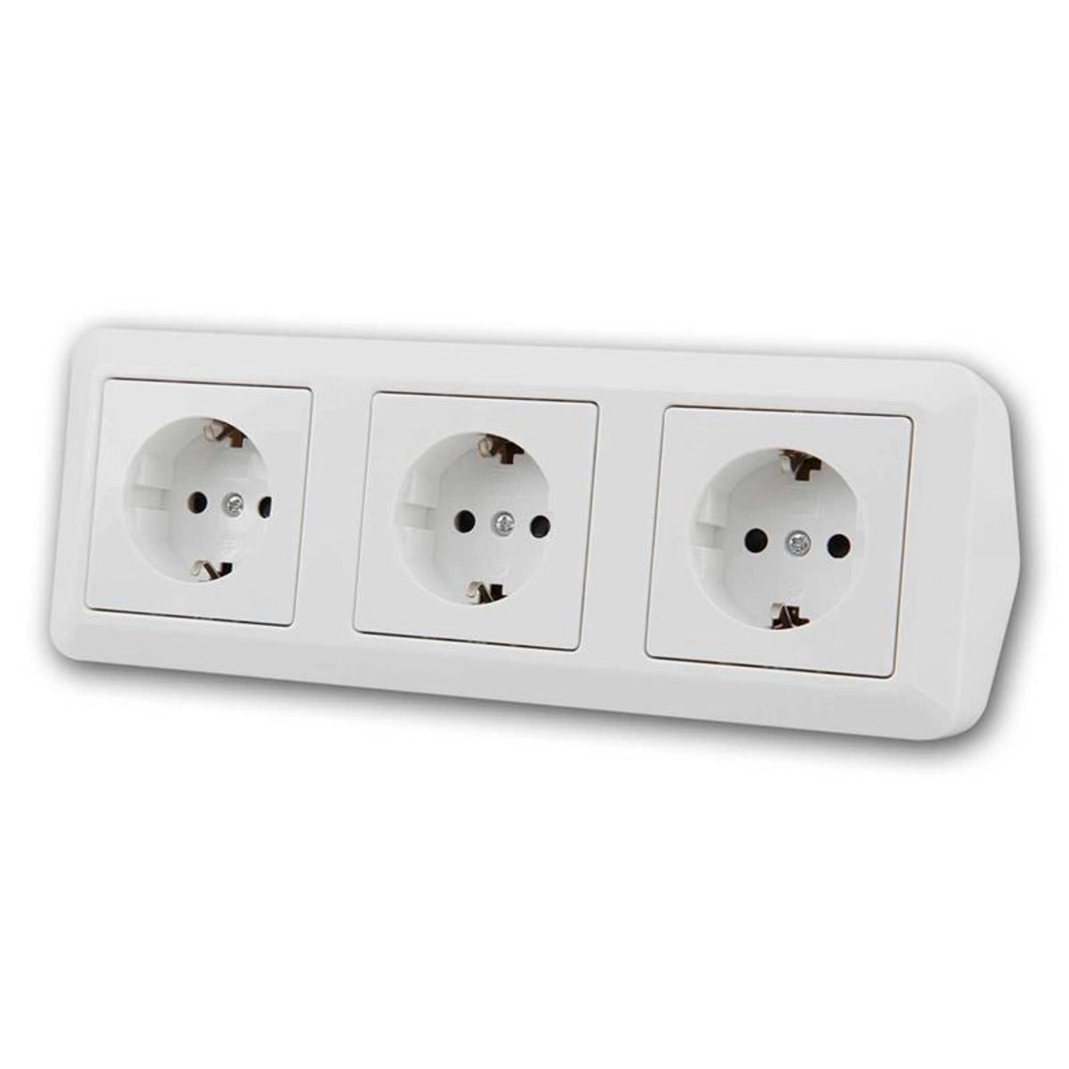 McPower CUP Aufbau Steckdosenblock Weiß 3-Fach 250V16A