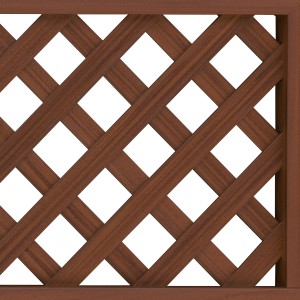 Detailansicht: Anthrazitfarbenes Sichtschutz-Element Raja WPC Alu XL mit Rautenmuster für Gartentore.