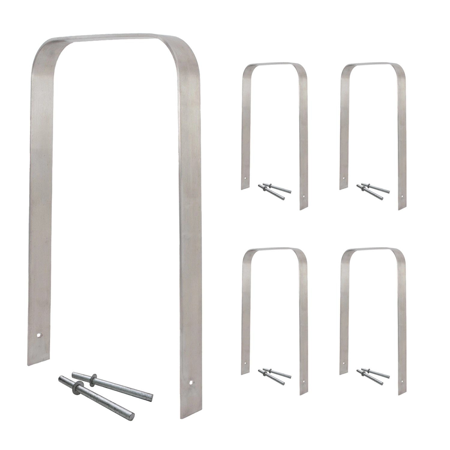 TRUTZHOLM 5x Fahrradanlehnbügel 117x80 cm Edelstahl 13 mm Grau Typ U