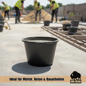 BigDean 5 Mörtelkübel 90 Liter Schwarz Kunststoff UV Beständig Stapelbar