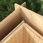 Detailansicht des Weka Saunahaus Mikkeli Sparset aus Holz, Fokus auf die Blockbohlenbauweise.