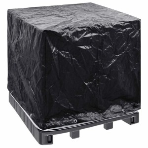 Schwarze vidaXL Abdeckung für IBC-Tank (116x100x120 cm) mit 8 Ösen zum Schutz vor Witterung.