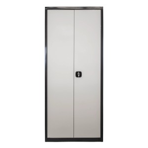 PROREGAL Motorradschrank Owl, anthrazitgrau/lichtgrau, mit 3 Fächern und Fachboden.