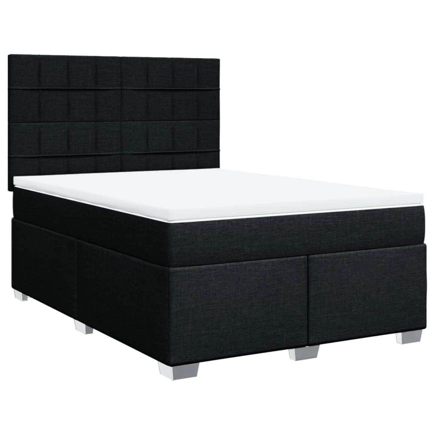 vidaXL Boxspringbett mit Matratze Schwarz 140x190 cm Stoff 3290485 günstig online kaufen