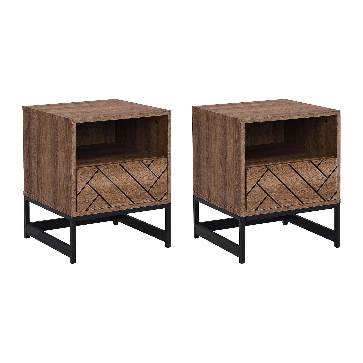 Vente-unique Nachttisch Caratana Naturfarben Dunkel 40 cm