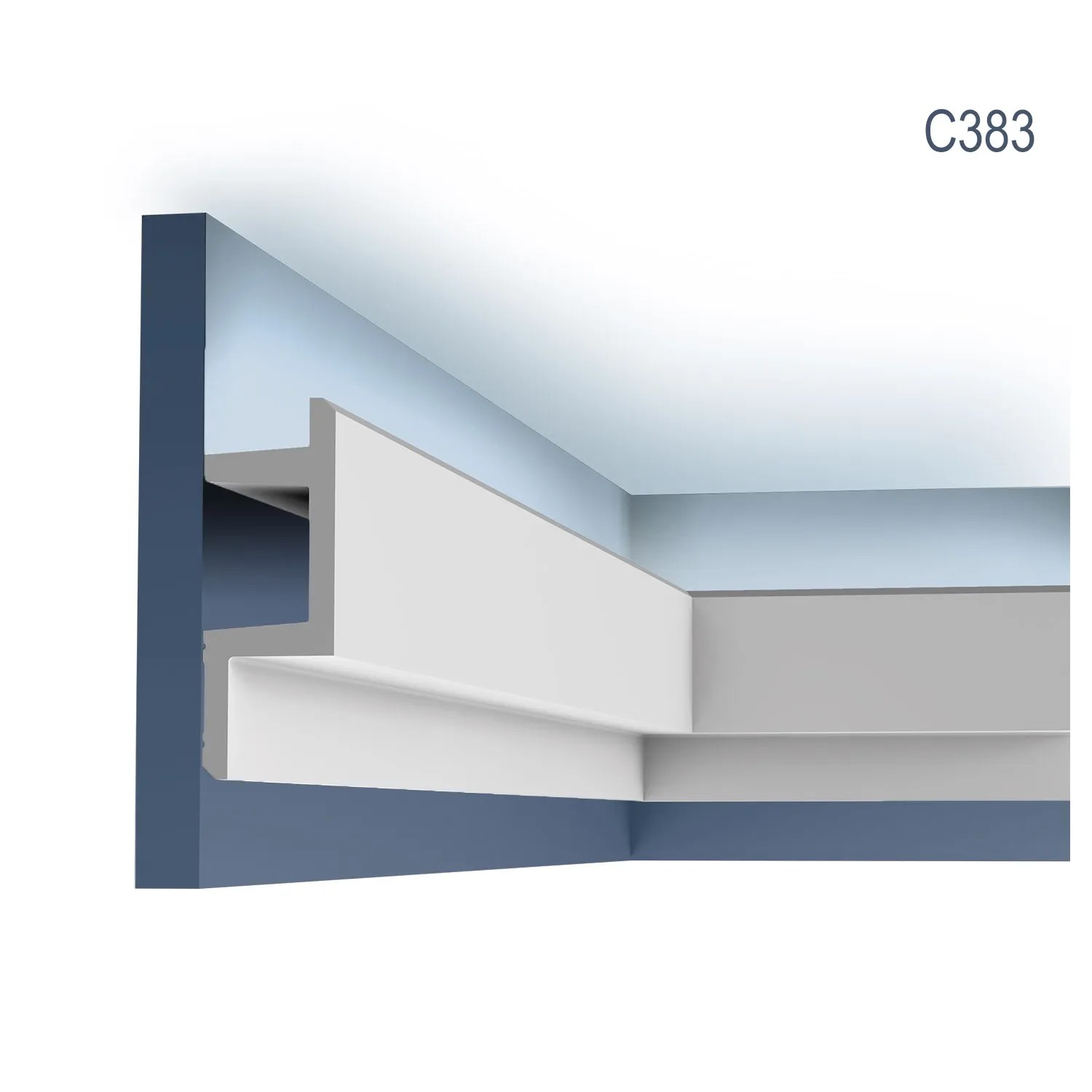 ORAC DECOR C383 Eckleisten Set, weiße Zierleisten für indirekte Beleuchtung.