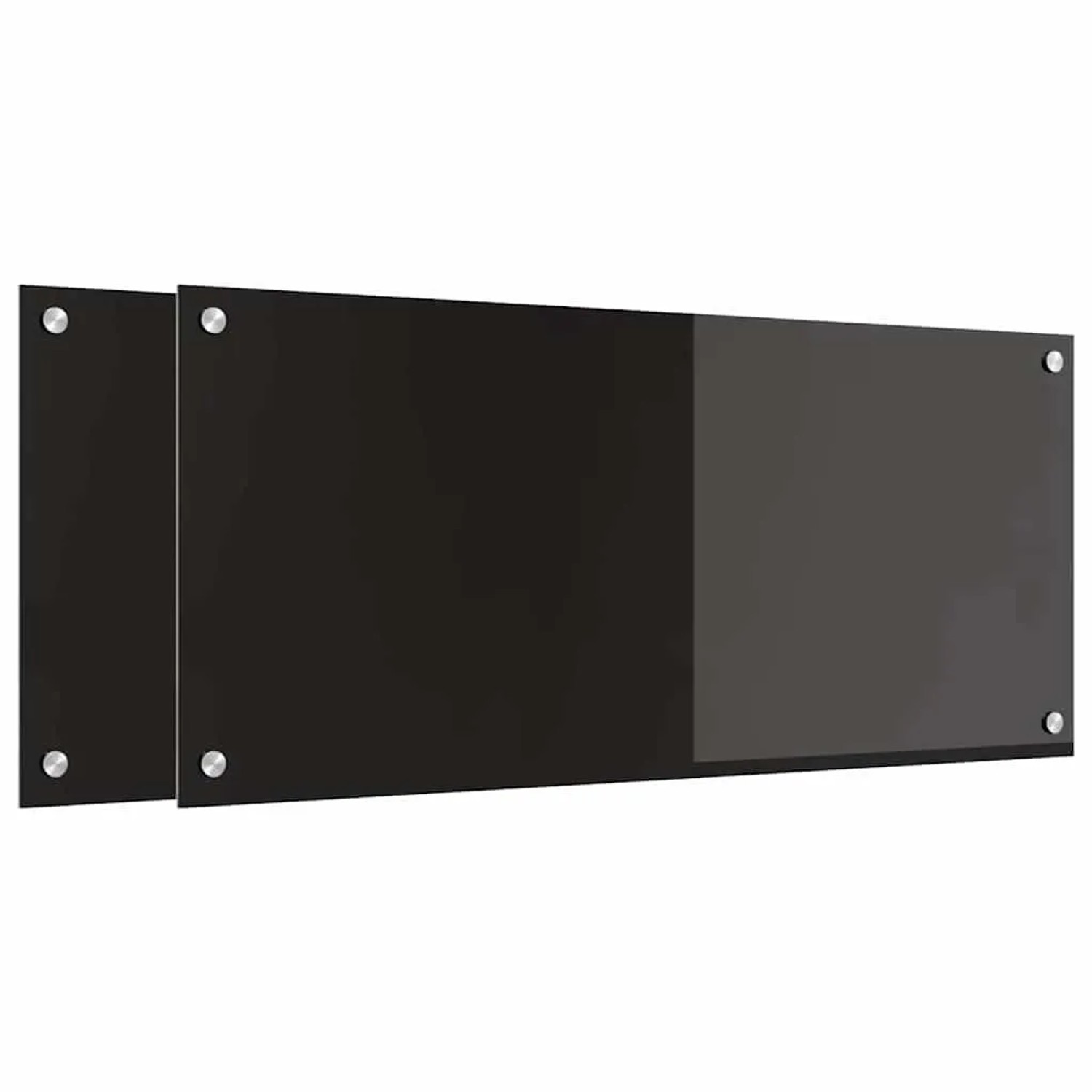 vidaXL Küchenrückwand 2 pcs Schwarz 90 x 40 cm Gehärtetes Glas 3415548