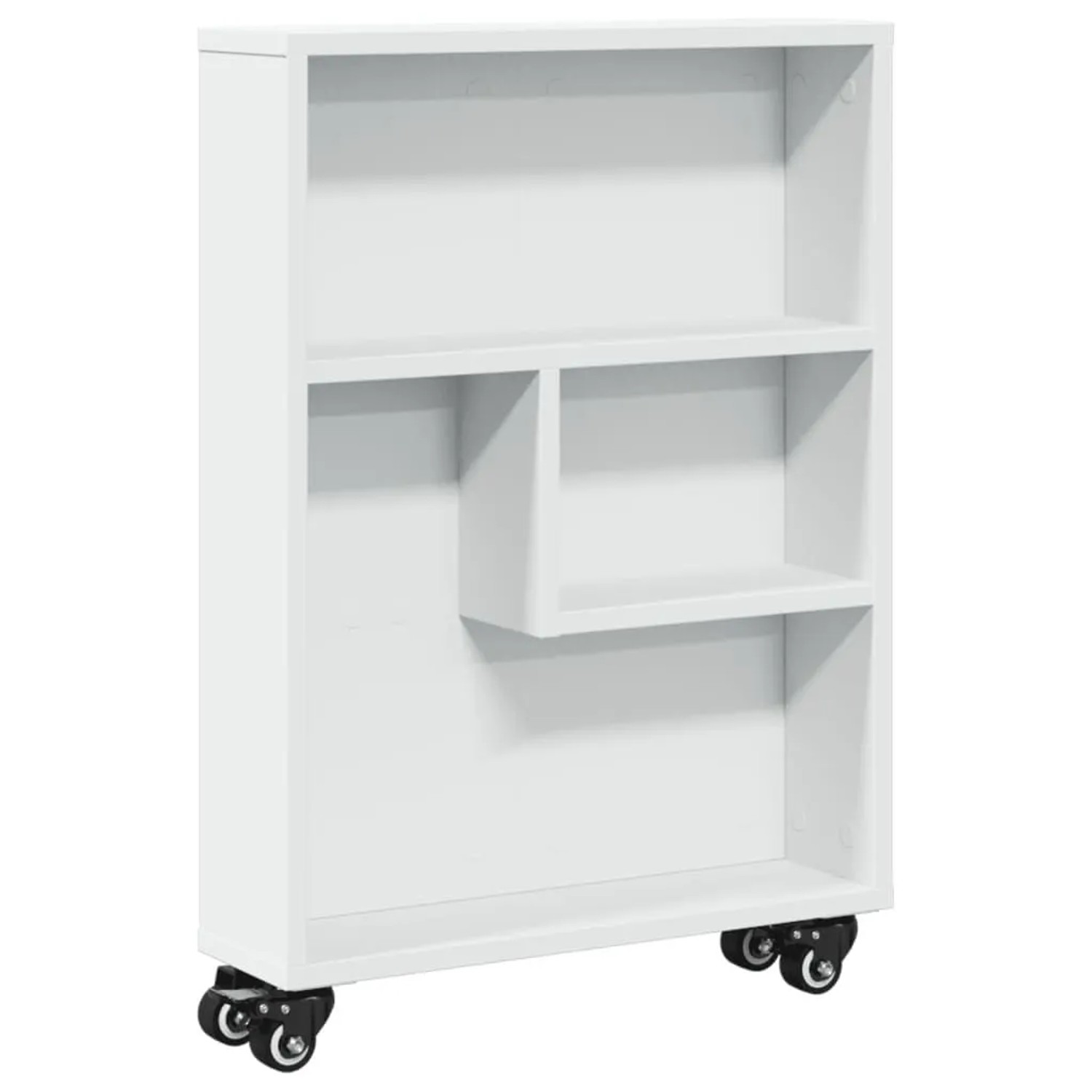 vidaXL Aufbewahrungswagen Schmal Weiß 48x13x68 cm Holzwerkstoff 855223