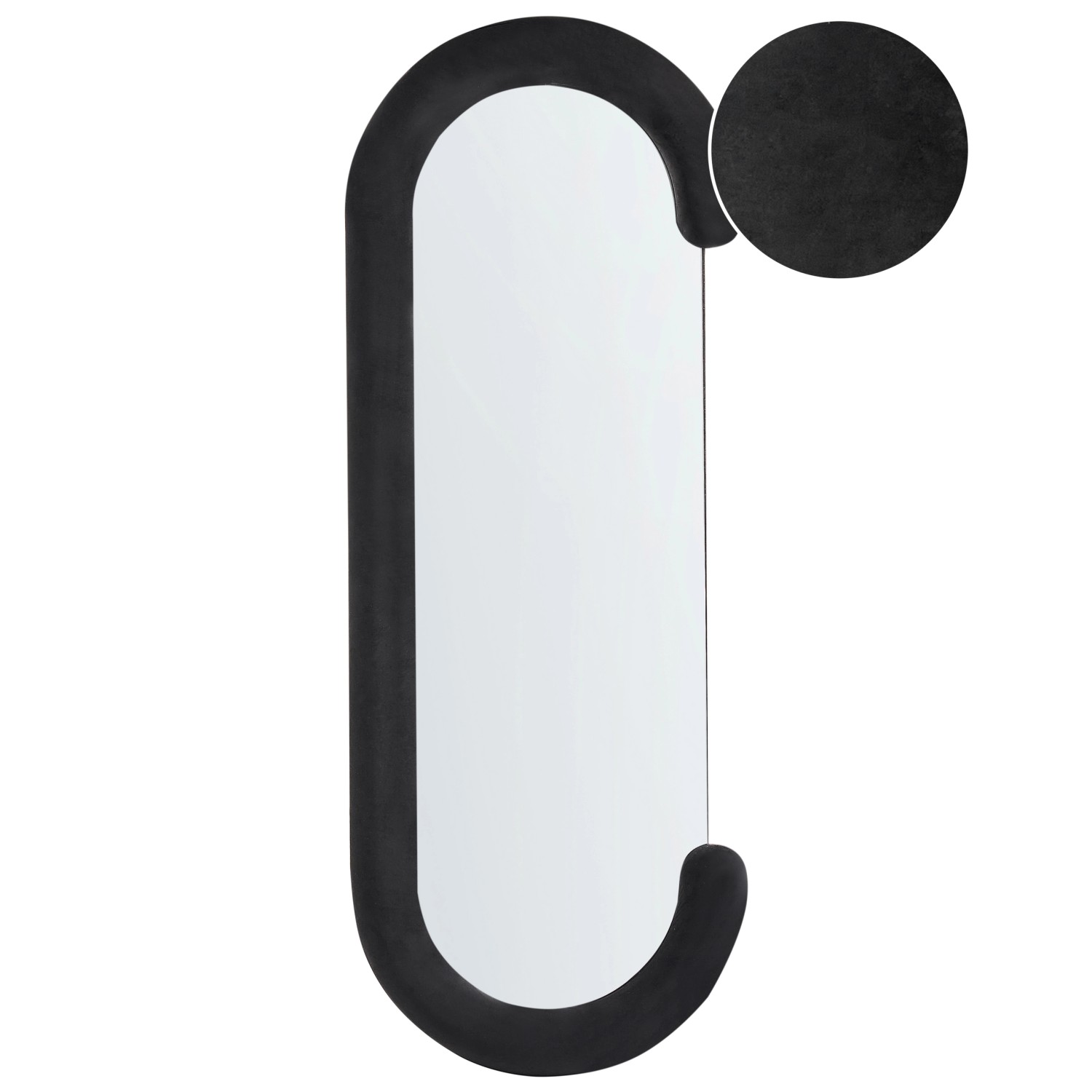 Beliani Wandspiegel LOCHES Schwarz 7x54x158 günstig online kaufen