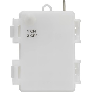 Batteriefach für Metall-Stern 15 cm, weiß-transparent, für Außen-Dekoleuchten.