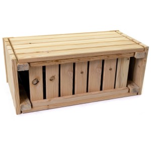HolzFee Pflanzkasten Linea aus naturbelassenem Lärchenholz, 116x30x43 cm, ideal für Balkon & Terrasse.