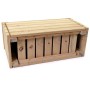 HolzFee Pflanzkasten Linea aus naturbelassenem Lärchenholz, 116x30x43 cm, ideal für Balkon & Terrasse.