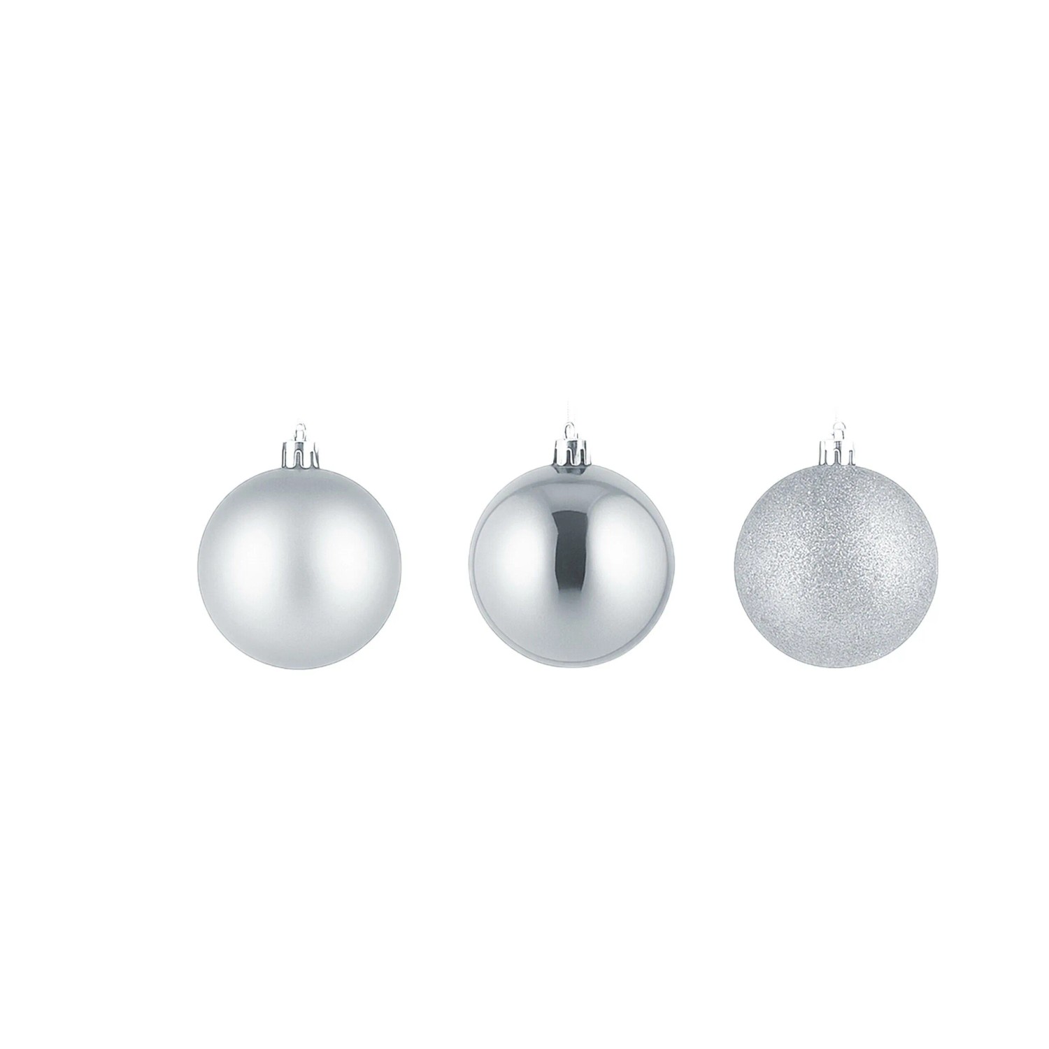 Relaxdays Weihnachtskugeln Kunststoff Silber Bruchsicher 30er Set 7 cm x 6 cm