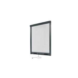 Anthrazitgraues Insektenschutzrollo aus Alu für Fenster, 125x160cm.