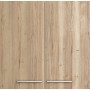 Optifit Hängeschrank Erik290 in Wildeiche, 100 cm breit, mit zwei Türen und Edelstahlgriffen.