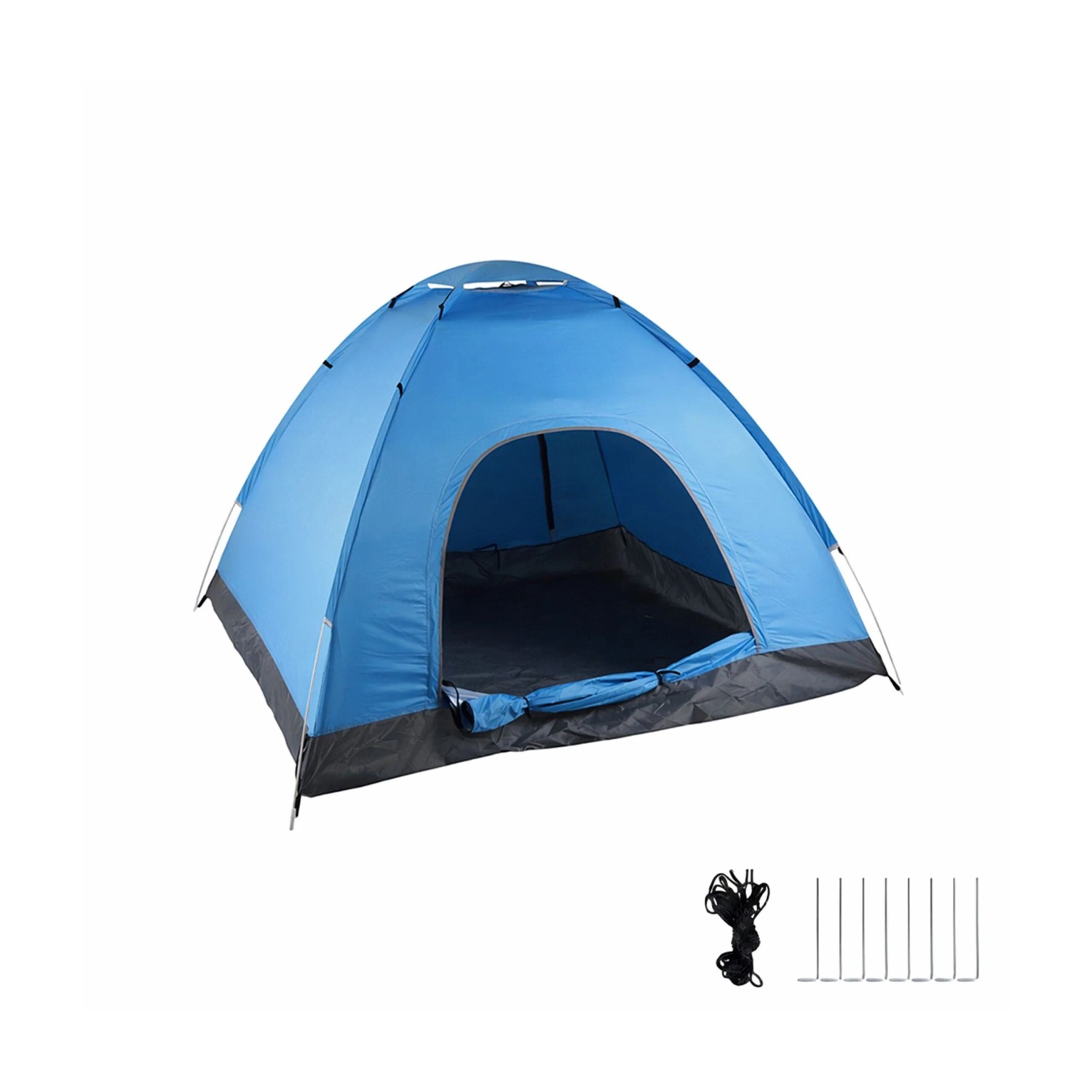 Relaxdays Pop Up Zelt Polyester Blau UV Schutz 50 135 cm x 200 cm x 200 cm 1,4 kg