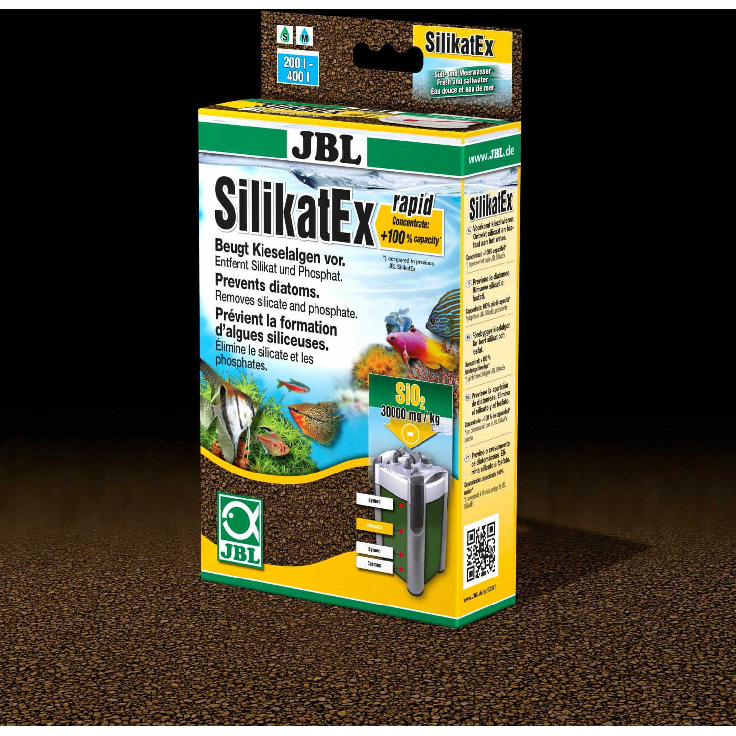 JBL SilikatEx Rapid: Filtermaterial zur Entfernung von Silikat im Aquarium, Verpackung.