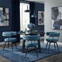 ML-Design Esszimmerstühle Drehbar 6Er Set Blau Teddy-Stoff_3