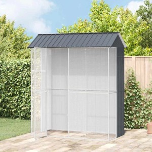 vidaXL Vogelkäfig Anthrazit 215 x 110 x 247 cm Verzinkter Stahl 3325172