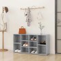 vidaXL Schuhbank, Betongrau, Holzwerkstoff, 10 Fächer für Schuhe und Deko.