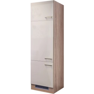 Flex-Well Geräteumbauschrank Orlando, 60 cm, Kaschmir/Sonoma Eiche, mit 3 Türen und Kühlschranknische.